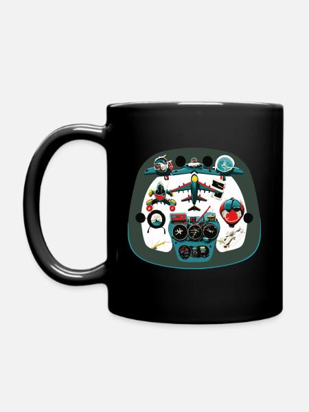 FlightInstruments - Full Colour Mug - black