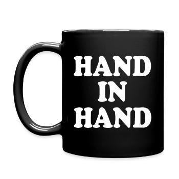 Hand in hand - Tasse einfarbig - Schwarz - Links