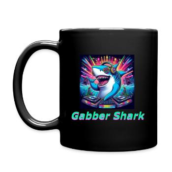 Techno Hai / Gabber Shark - Full Colour Mug - black - Left