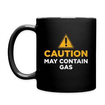 Vorsicht kann Gas enthalten - Tasse einfarbig - Schwarz - Links