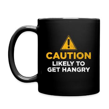Achtung Wahrscheinlich Hangry bekommen - Tasse einfarbig - Schwarz - Links