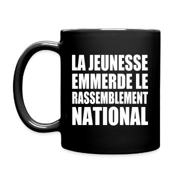 Die Jugend fickt den Rassemblement National - Tasse einfarbig - Schwarz - Links