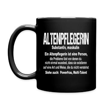 Altenpflegerin Substantiv Pflegerin Altenpflege - Tasse einfarbig - Schwarz - Links