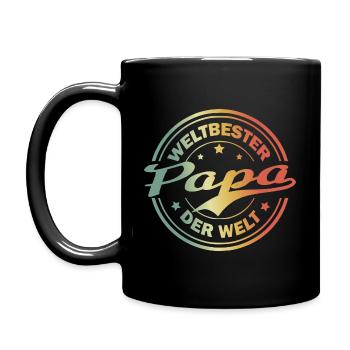 Weltbester Papa Der Welt Vater Weihnachten Spruch - Tasse einfarbig - Schwarz - Links