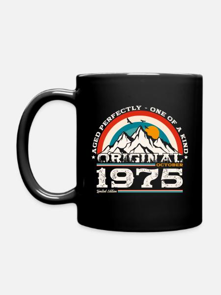 50. Geburtstag Vintage Oktober 1975 Geschenkidee - Tasse einfarbig - Schwarz