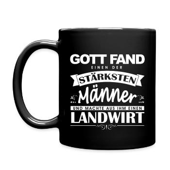 Gott fand Landwirt - Tasse einfarbig - Schwarz - Links