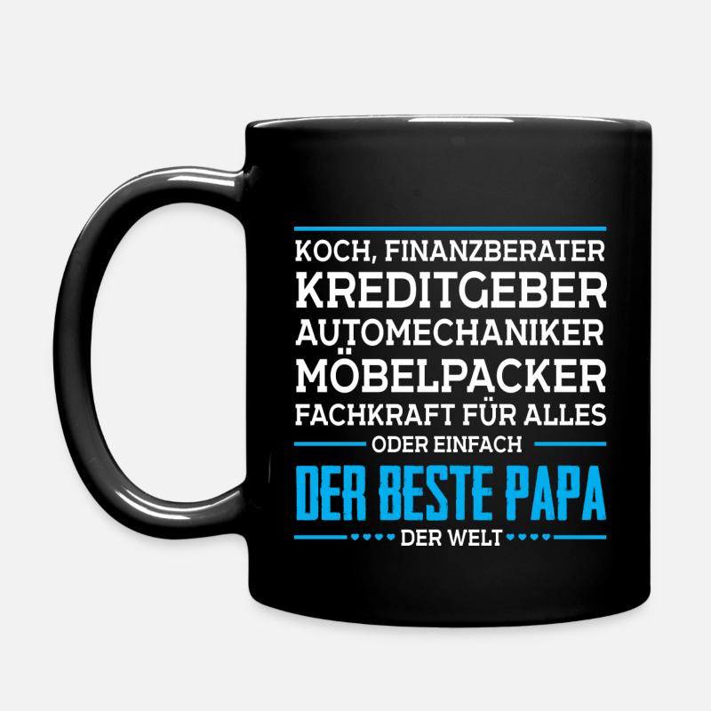 Der beste Papa der Welt - Tasse einfarbig - Schwarz