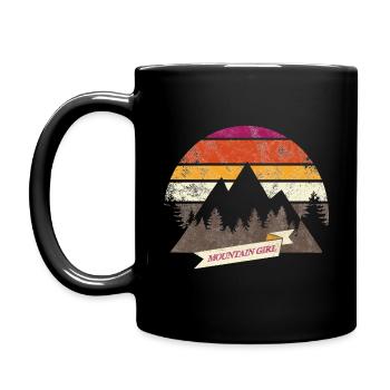 Mountain Girl Mountains Women's Retro Partner Shirt Fun - Full Colour Mug - black - Left