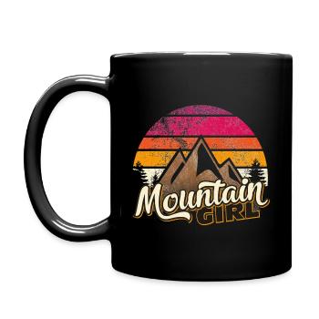 Mountain Girl Mountains Women's Retro Partner Shirt Fun - Full Colour Mug - black - Left