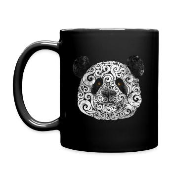 Swirly Panda - Tasse einfarbig - Schwarz - Links