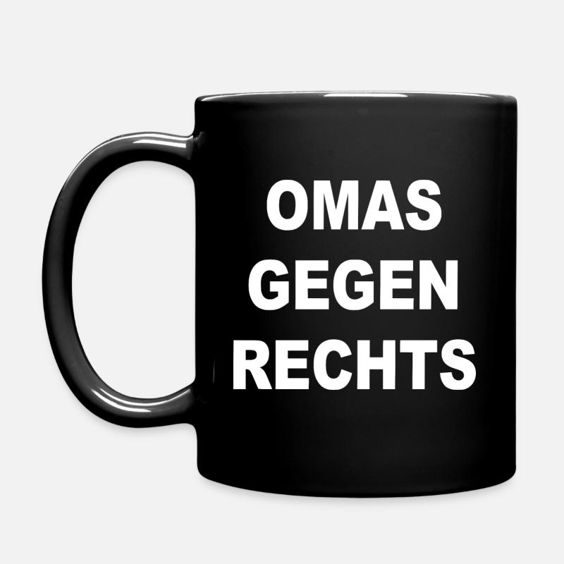 omas gegen rechts - Tasse einfarbig - Schwarz