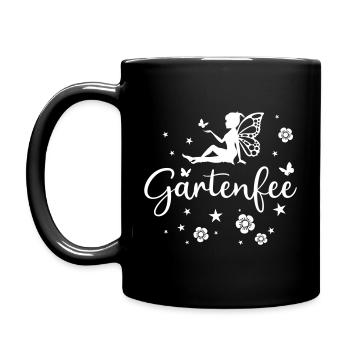 Gärtnerin Garten gärtnern Gartenfee Blumen - Tasse einfarbig - Schwarz - Links