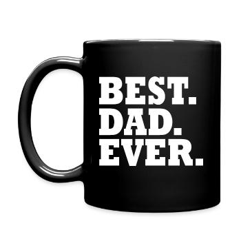 Best dad ever - Tasse einfarbig - Schwarz - Links
