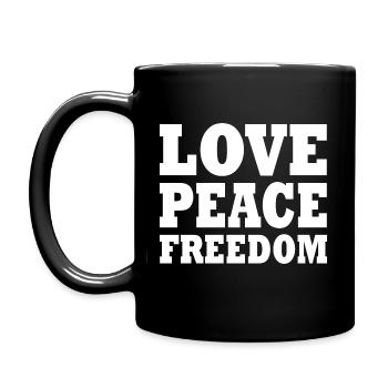 Love peace freedom - Full Colour Mug - black - Left