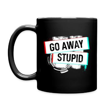 Go away - Get off - Pull leash - Fool - Full Colour Mug - black - Left