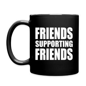 friends supporting friends - Full Colour Mug - black - Left