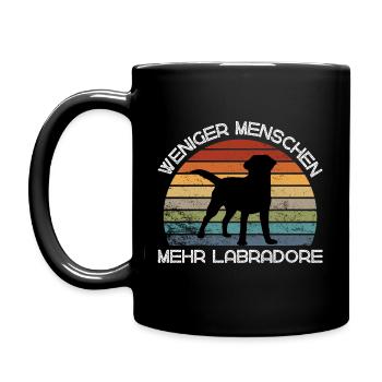 Weniger Menschen, mehr Labradore - Tasse einfarbig - Schwarz - Links