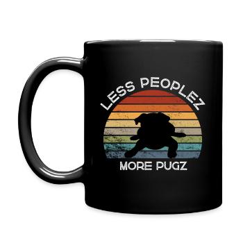 Less peoplez, more pugz - Full Colour Mug - black - Left