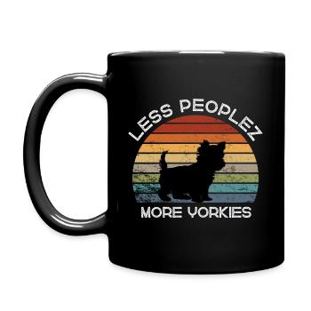 Less peoplez, more yorkies - Full Colour Mug - black - Left