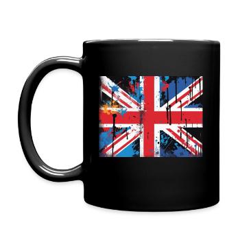 British Flag Graffiti Art - Full Colour Mug - black - Left
