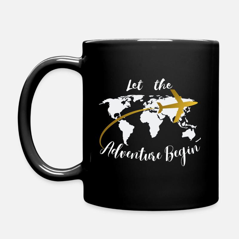 Let The Adventure Begin - World - Tasse einfarbig - Schwarz