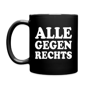 Alle gegen rechts - Tasse einfarbig - Schwarz - Links