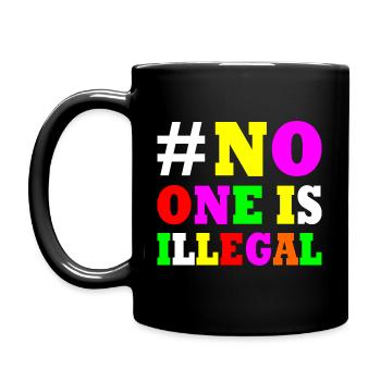 No one is illegal - Mug uni - noir - Gauche