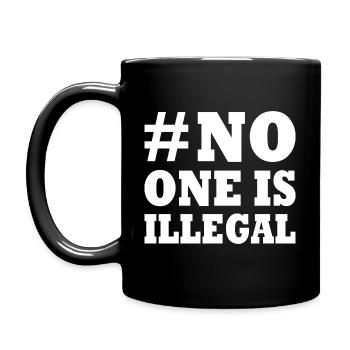 No one is illegal - Full Colour Mug - black - Left