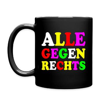 Alle gegen rechts - Tasse einfarbig - Schwarz - Links