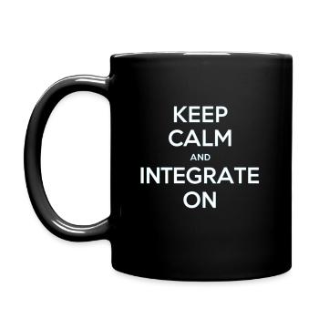 Keep Calm and Integrate on - Tasse einfarbig - Schwarz - Links