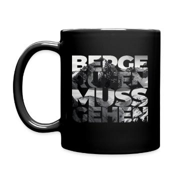 Berge rufen. Ich muss gehen. - Abenteurer-Outfit - Tasse einfarbig - Schwarz - Links