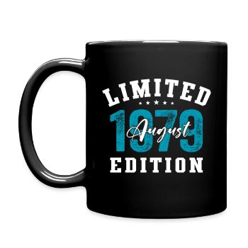 45. Geburtstag Original August 1979 Jahrgang 1979 - Tasse einfarbig - Schwarz - Links