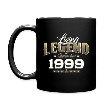 25. Geburtstag Legende September 1999 Jahrgang 99 - Tasse einfarbig - Schwarz - Links