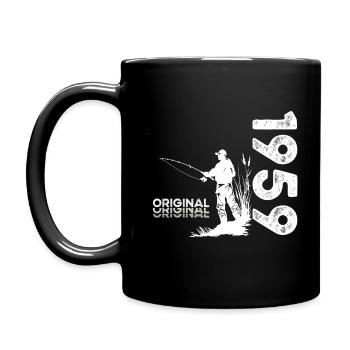 65ème Anniversaire Pêcheur Pêche 1959 Millésime 1959 - Mug uni - noir - Gauche