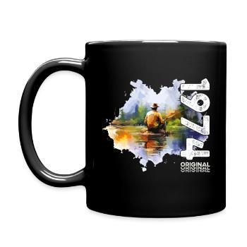 50ème Anniversaire Pêcheur Pêche 1974 Millésime 1974 - Mug uni - noir - Gauche