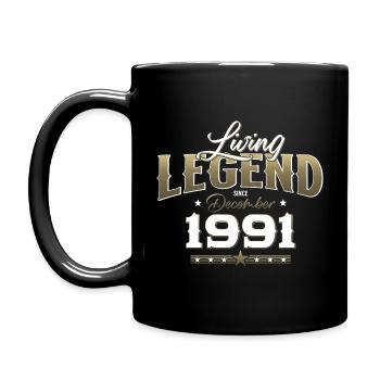 33. Geburtstag Oldtimer Dezember 1991 Jahrgang 91 - Tasse einfarbig - Schwarz - Links