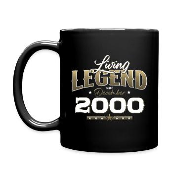 24. Geburtstag Vintage Dezember 2000 Jahrgang - Tasse einfarbig - Schwarz - Links