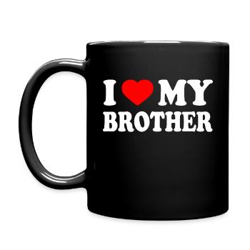 i love my brother - Full Colour Mug - black - Left