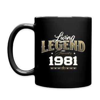 44e anniversaire Légendaire depuis janvier Né en 1981 - Mug uni - noir - Gauche