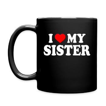 i love my sister - Full Colour Mug - black - Left