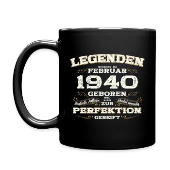 85. Geburtstag Geschenk Mann Original Februar 1940 - Tasse einfarbig - Schwarz - Links
