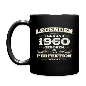 65th Birthday Gift Husband Original February 1960 - Full Colour Mug - black - Left