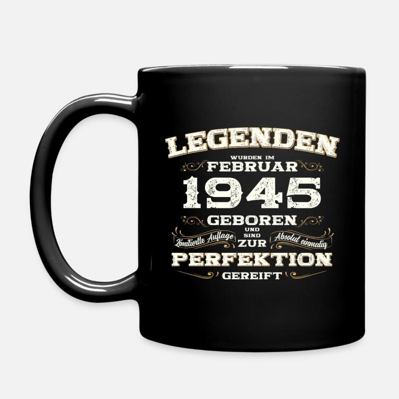80ème anniversaire cadeau mari Original février 1945 - Mug uni - noir