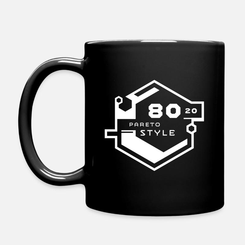 Coupe 80/20 – Règle de Pareto en blanc - Mug uni - noir