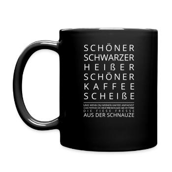 Schöner heißer Kaffee - Tasse einfarbig - Schwarz - Links