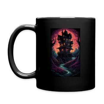 Maison d’horreur effrayante et effrayante - Mug uni - noir - Gauche