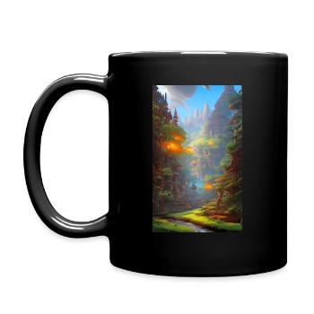 Scène exotique et abstraite de la civilisation de la nature - Mug uni - noir - Gauche