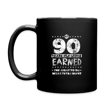 90th Birthday Gift T-Shirt - Do Whatever I Want - Tasse einfarbig - Schwarz - Links