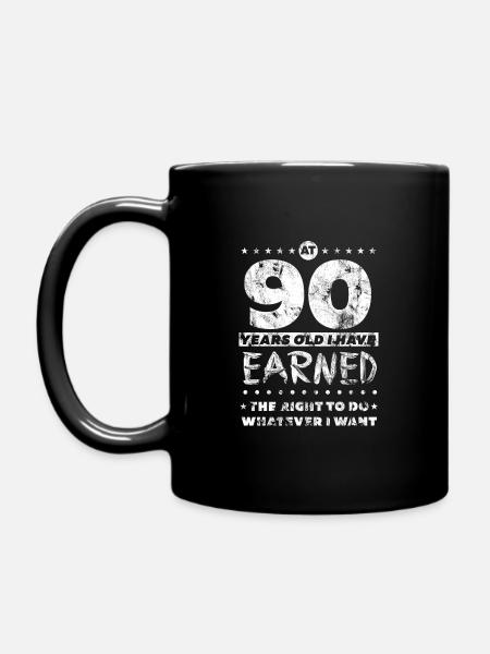 Camiseta de regalo de cumpleaños número 90: haz lo que quiera - Enfärgad mugg - svart