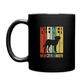 Kleiner Münsterländer Retro Vintage Shirt - Tasse einfarbig - Schwarz - Links